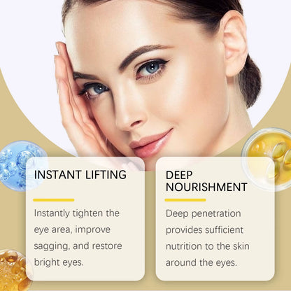 Castor Oil Eye Serum Lighten Wrinkle Remove Dark Circles Eye Bags anti Puffiness Nourish Skin Eye Lifting Firming Massage Roller